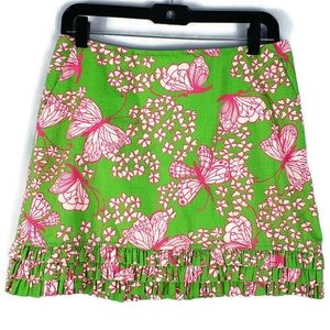 Lilly Pulitzer butterfly skirt with ruffle